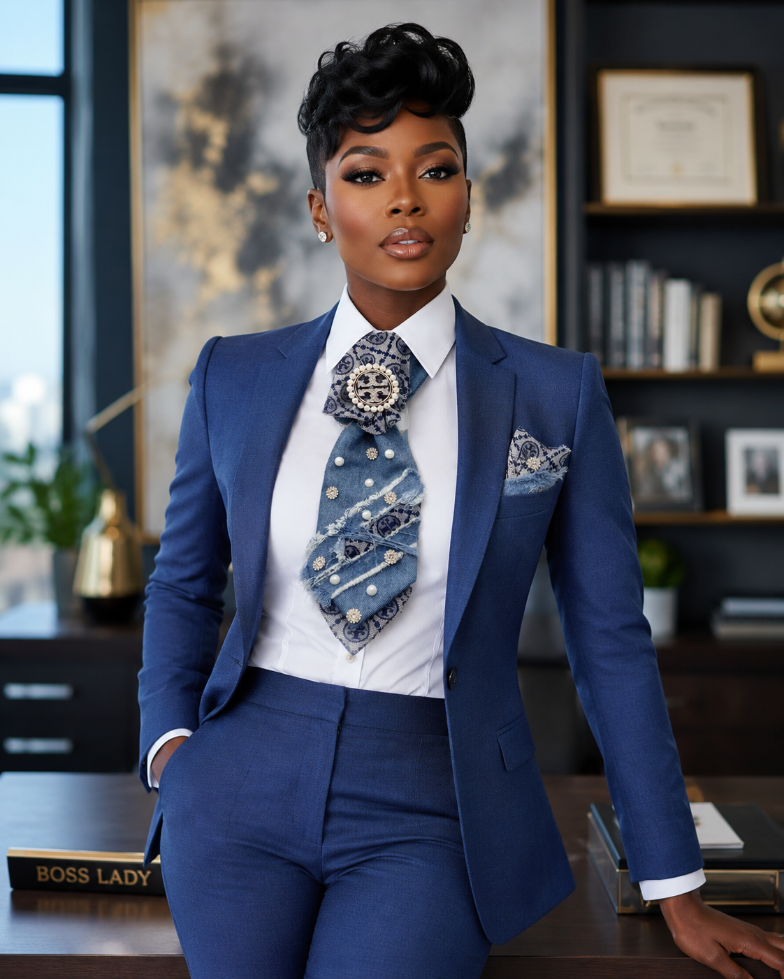 Designer Meets Denim Tie & Pocket Square Set